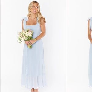 Show me your Mumu Clair Midi. Steel Blue Chiffon. No alterations.